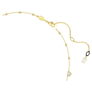 Swarovski - Collar Imber, Corte redondo, Diseño disperso, Blanco, Baño en tono oro - 5680090