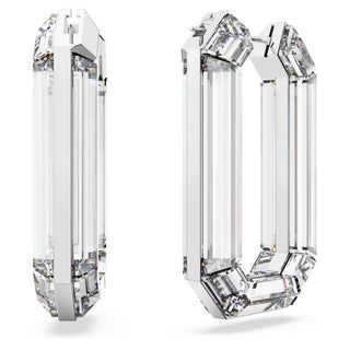 Swarovski -  Lucent hoop earrings, Statement, Octagon shape, White - 5671087 Discontinued