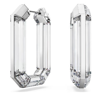 Swarovski - Pendientes de aro Lucent, Llamativos, Forma octágono, Blanco - 5671087 