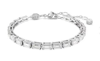 Swarovski - Matrix Tennis bracelet, Baguette cut, White, Rhodium plated 5707200 - Discontinued