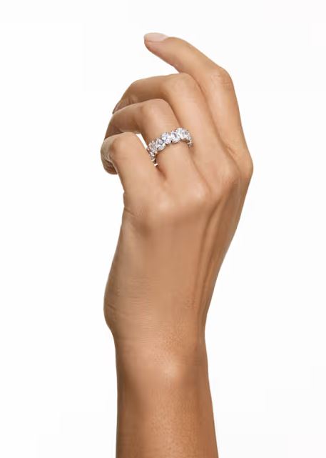 Swarovski - Matrix Vittore ring, Pear cut, White, Silver-tone finish 5689469