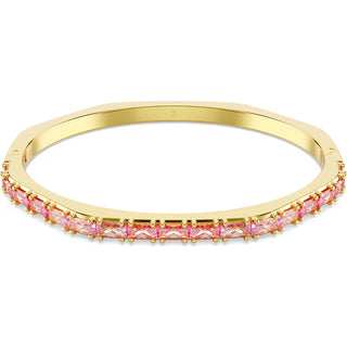 Swarovski - Matrix bangle, Baguette cut, Pink, Gold-tone plated 5705791- Discontinued