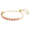 Swarovski - Matrix bracelet, Pear cut, Pink, Gold-tone plated 5707187