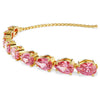 Swarovski - Matrix bracelet, Pear cut, Pink, Gold-tone plated 5707187