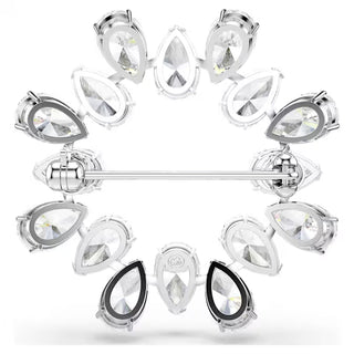 Swarovski - Matrix brooch, Pear cut, White, Rhodium plated 5714646