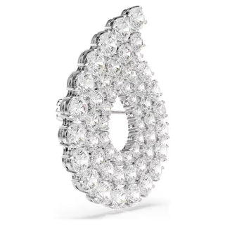 Swarovski - Matrix brooch, Round cut, White, Rhodium plated 5714648