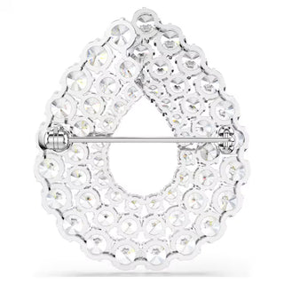 Swarovski - Matrix brooch, Round cut, White, Rhodium plated 5714648