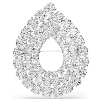 Swarovski - Matrix brooch, Round cut, White, Rhodium plated 5714648