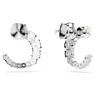 Swarovski - Matrix hoop earrings, Crystal pearl, Round cut, White, Rhodium plated 5692260/5701602 (SS)