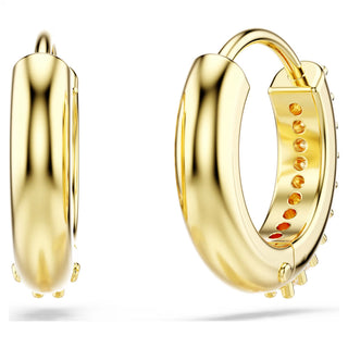 Swarovski - Matrix hoop earrings, Round cut, White, Gold-tone plated - 5697228