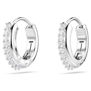 Swarovski - Matrix hoop earrings, Round cut, White, Rhodium plated - 5690670/5701600 (SS)