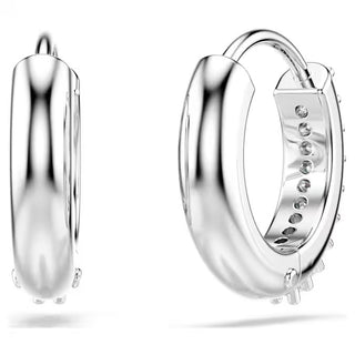 Swarovski - Matrix hoop earrings, Round cut, White, Rhodium plated - 5690670/5701600 (SS)