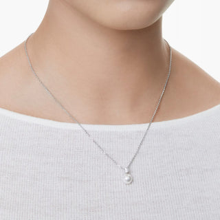 Swarovski - Matrix pendant, Crystal pearl, Round cut, White, Rhodium plated - 5693897