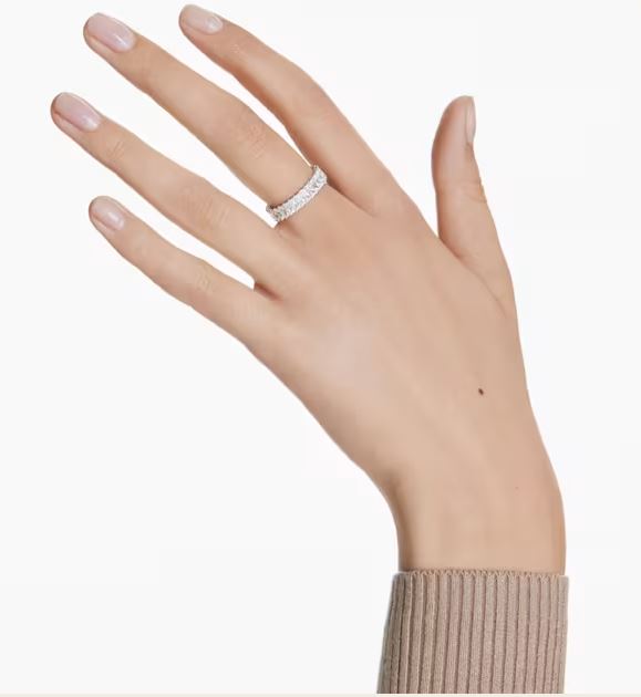 Swarovski - Matrix ring, Baguette cut, White, Silver-tone finish 5714332