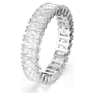 Swarovski - Matrix ring, Baguette cut, White, Silver-tone finish 5714332