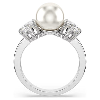 Swarovski - Matrix ring, Crystal pearl, Round cut, White, Rhodium plated Size 58 - 5689628 Discontinued