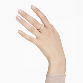 Swarovski - Matrix ring, Oval cut, White, Gold-tone plated - 5707190