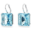 Swarovski - Millenia drop earrings, Square cut, Blue, Rhodium plated - 5619472