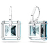 Swarovski - Millenia drop earrings, Square cut, Blue, Rhodium plated - 5619472