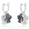 Swarovski - Swan drop earrings, Swan, Black, Rhodium plated - 5705728