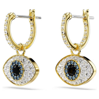 Swarovski - Symbolica drop earrings, Evil eye, Blue, Gold-tone plated - 5692163/5701612 (SS)