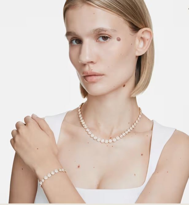 Swarovski - Una Angelic set Round cut, White, Gold-tone plated - 5720506