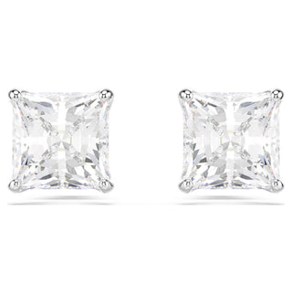 Swarovski Attract/Stilla stud earrings, Square cut, White, Rhodium plated - 5430365/5537868 (SS)