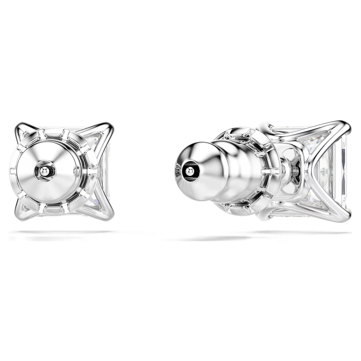 Swarovski Attract/Stilla stud earrings, Square cut, White, Rhodium plated - 5430365/5537868 (SS)