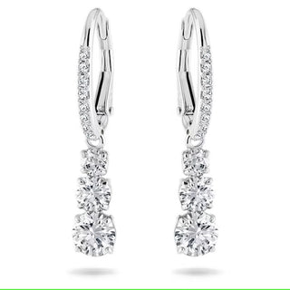 Swarovski Attract Trilogy hoop earrings, Round cut, White, Rhodium plated - 5416155/5689706 (SS)