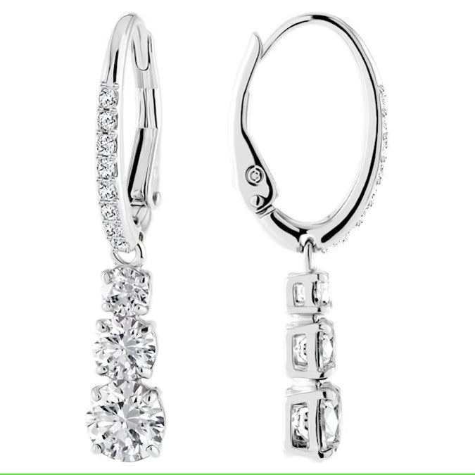 Swarovski Attract Trilogy hoop earrings, Round cut, White, Rhodium plated - 5416155/5689706 (SS)