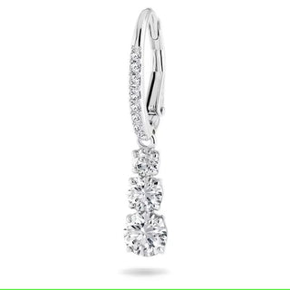 Swarovski Attract Trilogy hoop earrings, Round cut, White, Rhodium plated - 5416155/5689706 (SS)