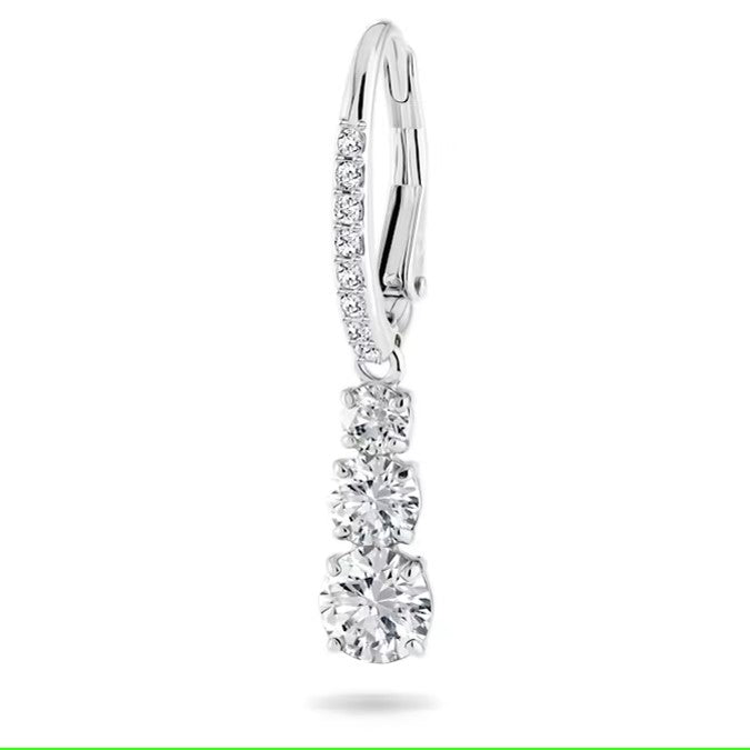 Swarovski Attract Trilogy hoop earrings, Round cut, White, Rhodium plated - 5416155/5689706 (SS)