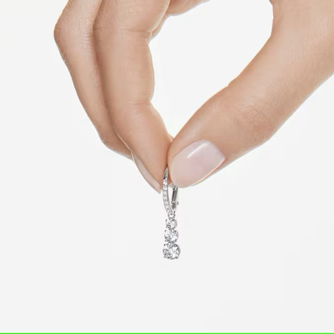 Swarovski Attract Trilogy hoop earrings, Round cut, White, Rhodium plated - 5416155/5689706 (SS)