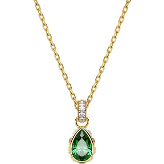 Swarovski Chroma pendant, Pear cut, Green, Gold-tone plated - 5648751