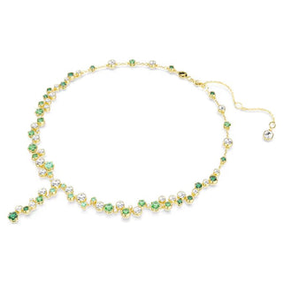 Swarovski Constella Y necklace Mixed cuts, Green, Gold-tone plated 5722474