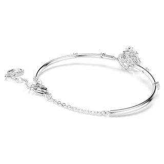 Swarovski Constella bangle, Round cut, Dancing stone, White, Rhodium plated 5743523