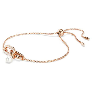 Swarovski Constella bracelet Crystal pearl, Round cut, White, Rose gold-tone plated 5728588