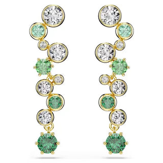 Swarovski Constella drop earrings Mixed cuts, Green, Gold-tone plated 5732248