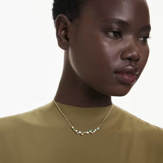 Swarovski Constella necklace Mixed cuts, Green, Gold-tone plated 5732247