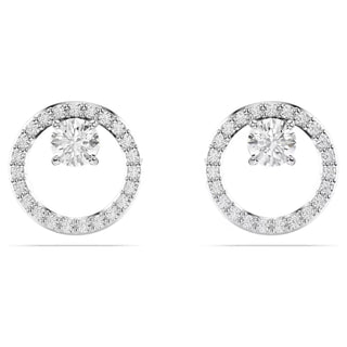 Swarovski Constella stud earrings, Round cut, White, Rhodium plated - 5692262/5701586 (SS)