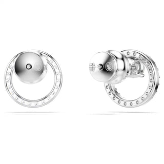 Swarovski Constella stud earrings, Round cut, White, Rhodium plated - 5692262/5701586 (SS)
