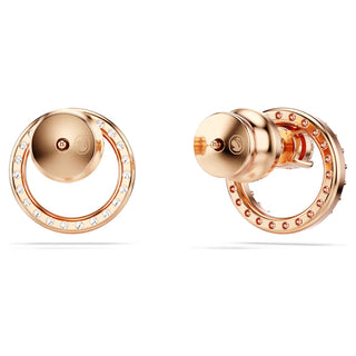 Swarovski Constella stud earrings, Round cut, White, Rose tone plated - 5692263/5701587 (SS)