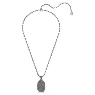 Swarovski Dextera Octagon pendant, Octagon shape, Round cut, Black, Ruthenium plated 5724595
