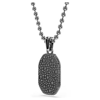 Swarovski Dextera Octagon pendant, Octagon shape, Round cut, Black, Ruthenium plated 5724595