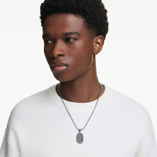 Swarovski Dextera Octagon pendant, Octagon shape, Round cut, Black, Ruthenium plated 5724595