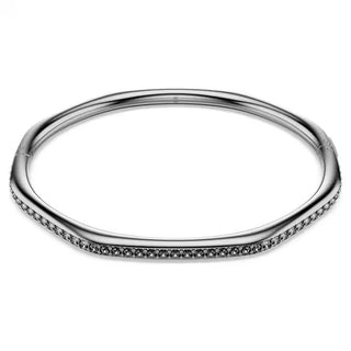 Swarovski Dextera bangle Octagon shape, Round cut, White, Ruthenium plated 5724606