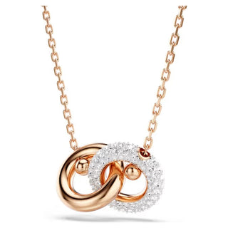 Swarovski Dextera pendant, Round cut, White, Rose gold-tone plated 5738200