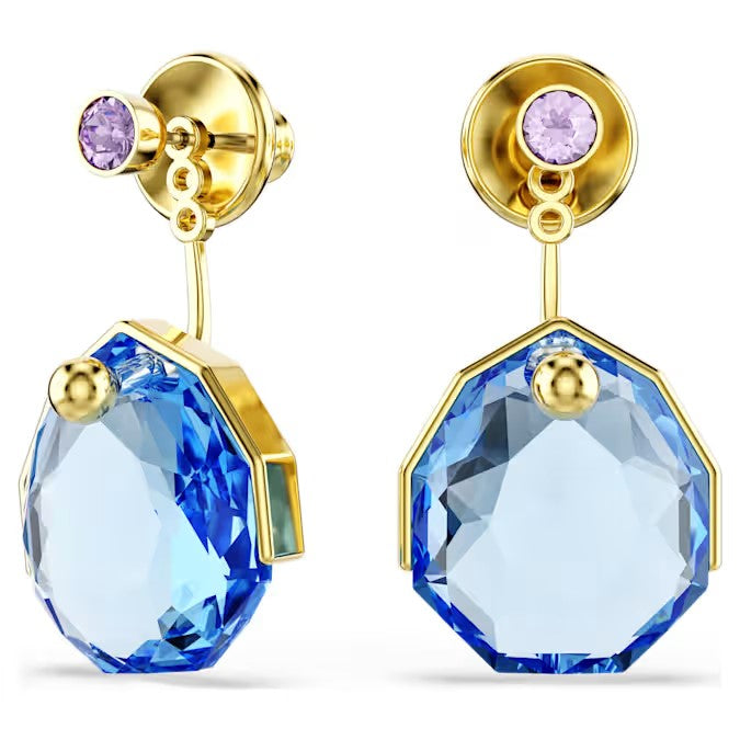 Swarovski Gema earring jackets, Blue, Gold-tone plated 5737449