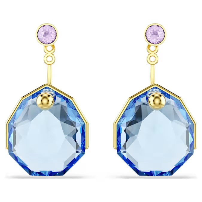 Swarovski Gema earring jackets, Blue, Gold-tone plated 5737449