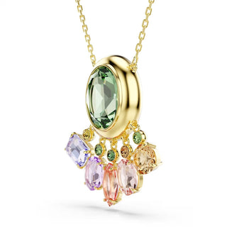 Swarovski Gema pendant, Mixed cuts, Dangling crystals, Multicolored, Gold-tone plated 5741587